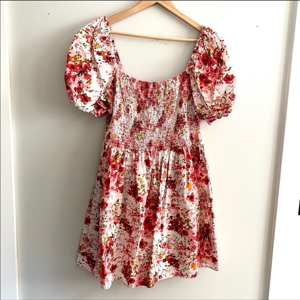 H&M Floral Puff Sleeve Dress